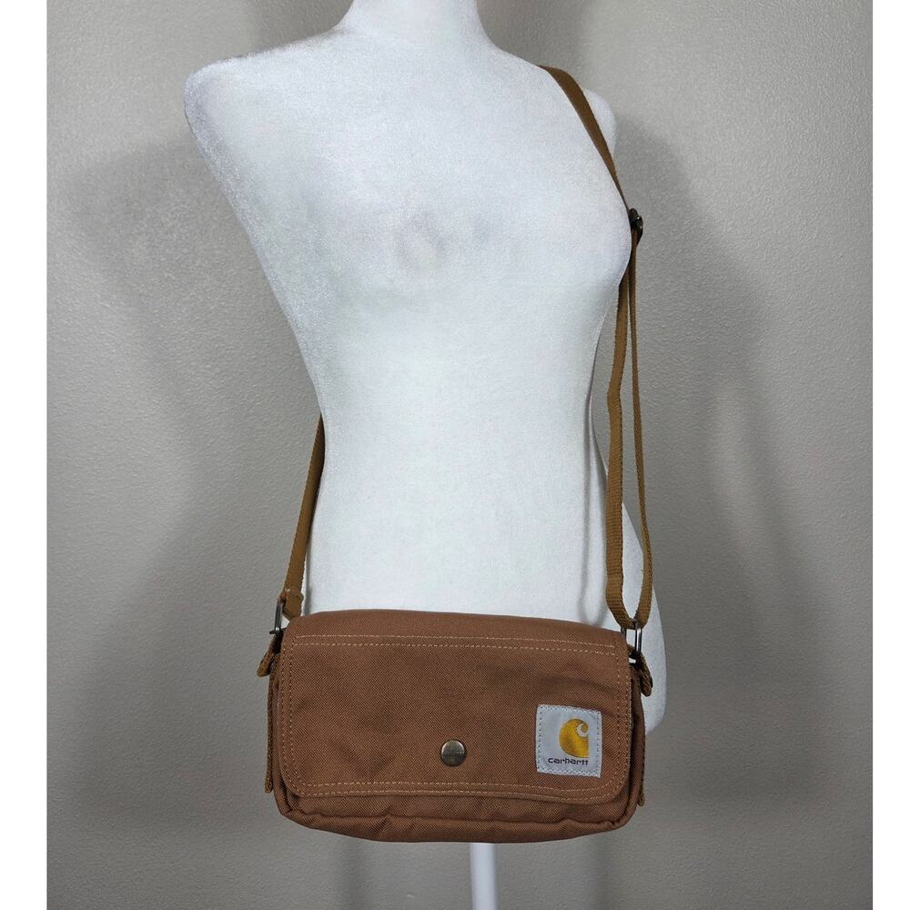 Carhartt WIP Essentials Western Casual Brown Canvas Small Crossbody Bag